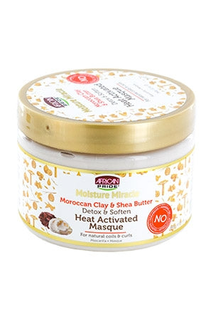AFRICAN PRIDE Moisture Miracle Moroccan Clay & Shea Butter Heat Activated Masque (12oz), Sareya Beauty Supply Store in Calgary Alberta Canada